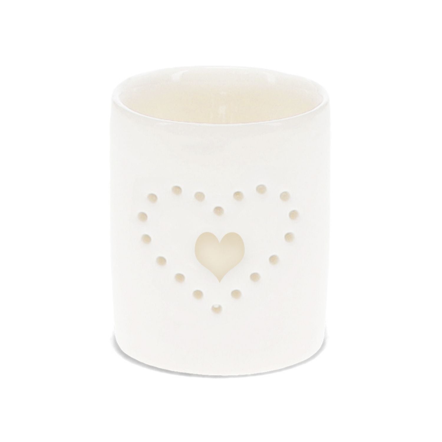 Glossy Ceramic Heart Tealight Candle Holder