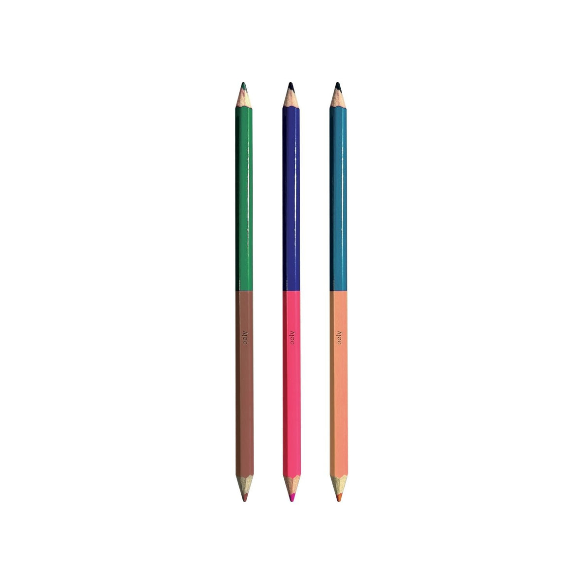 2 Of A Kind Double-Ended Coloured Pencils - Set of 12 / 24 Colours