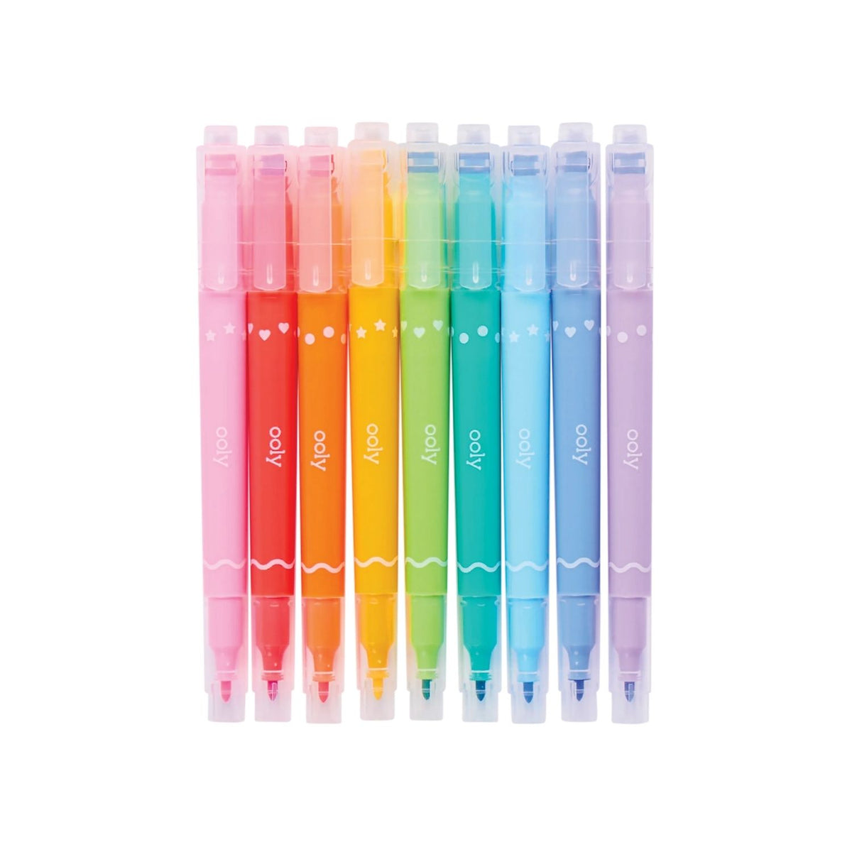 Confetti Stamp Double-Ended Markers - Set of 9