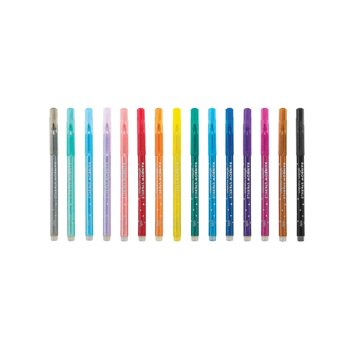 Rainbow Sparkle Glitter Markers - Set of 15