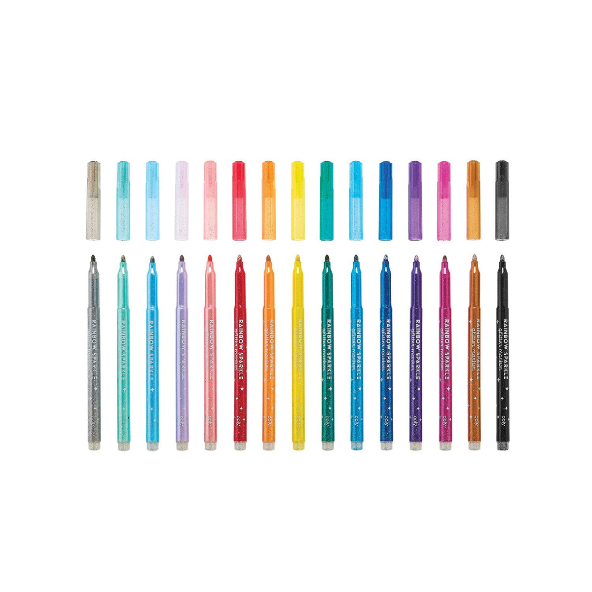 Rainbow Sparkle Glitter Markers - Set of 15