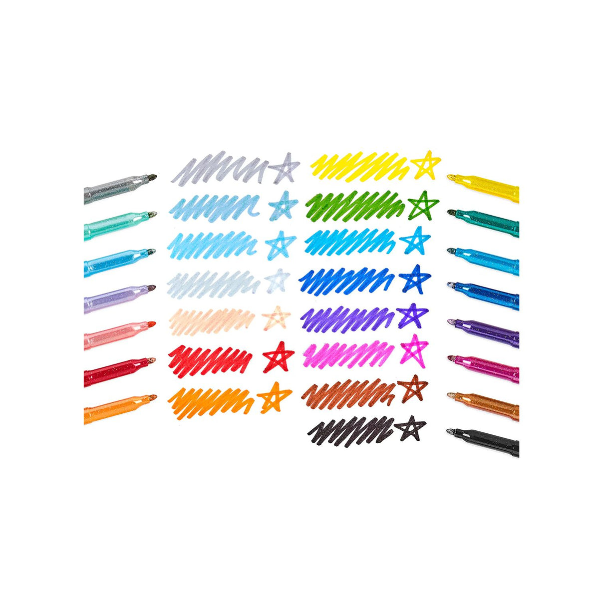 Rainbow Sparkle Glitter Markers - Set of 15