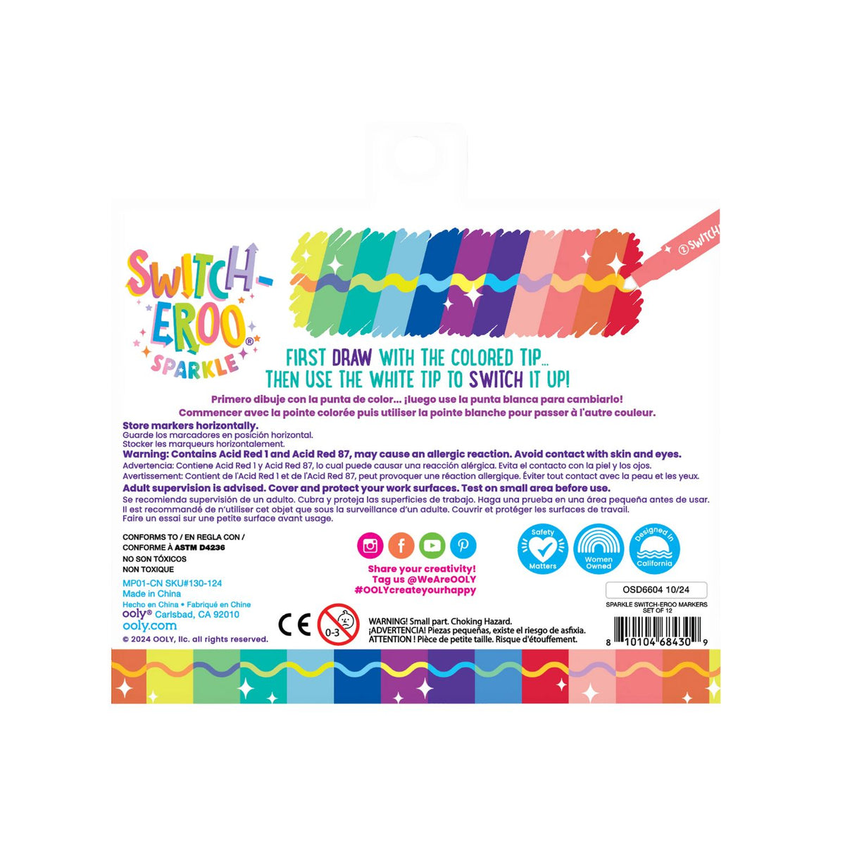 Switch-eroo!: Sparkle Glittery Colour-Changing Markers (Set of 12)