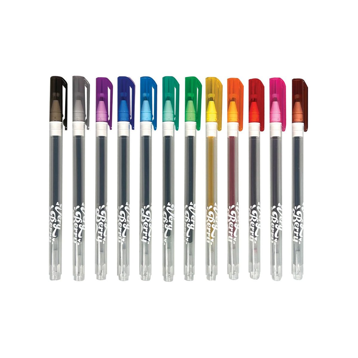 Set of colorful markers on a white background