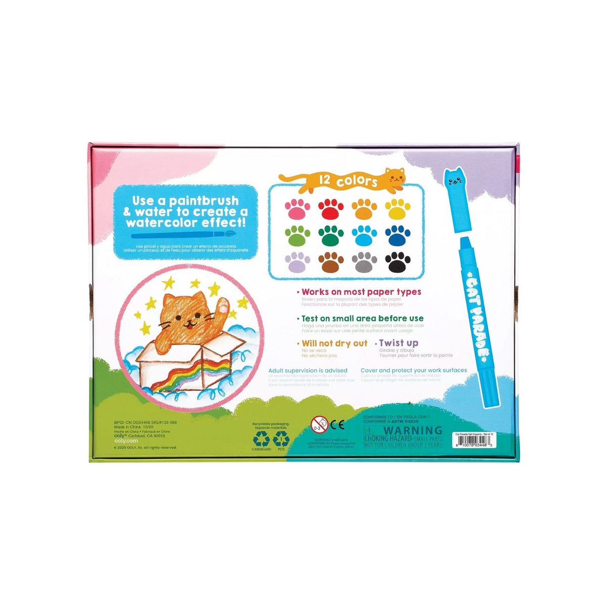 Cat Parade Gel Crayons - Set of 12
