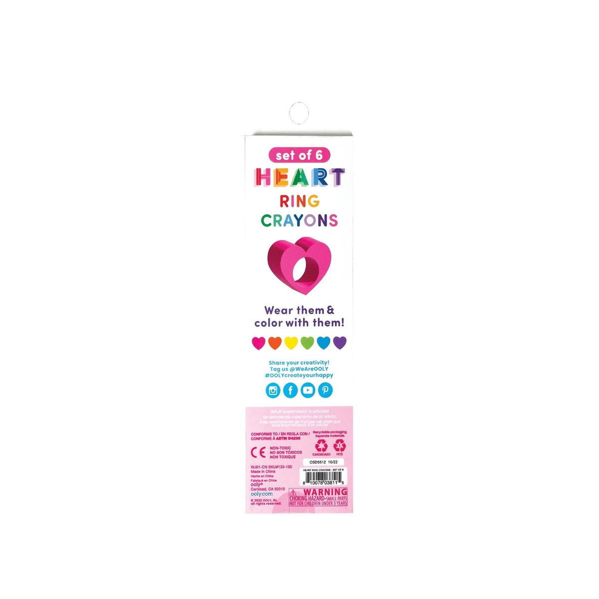 Heart Ring Crayons - Set of 6