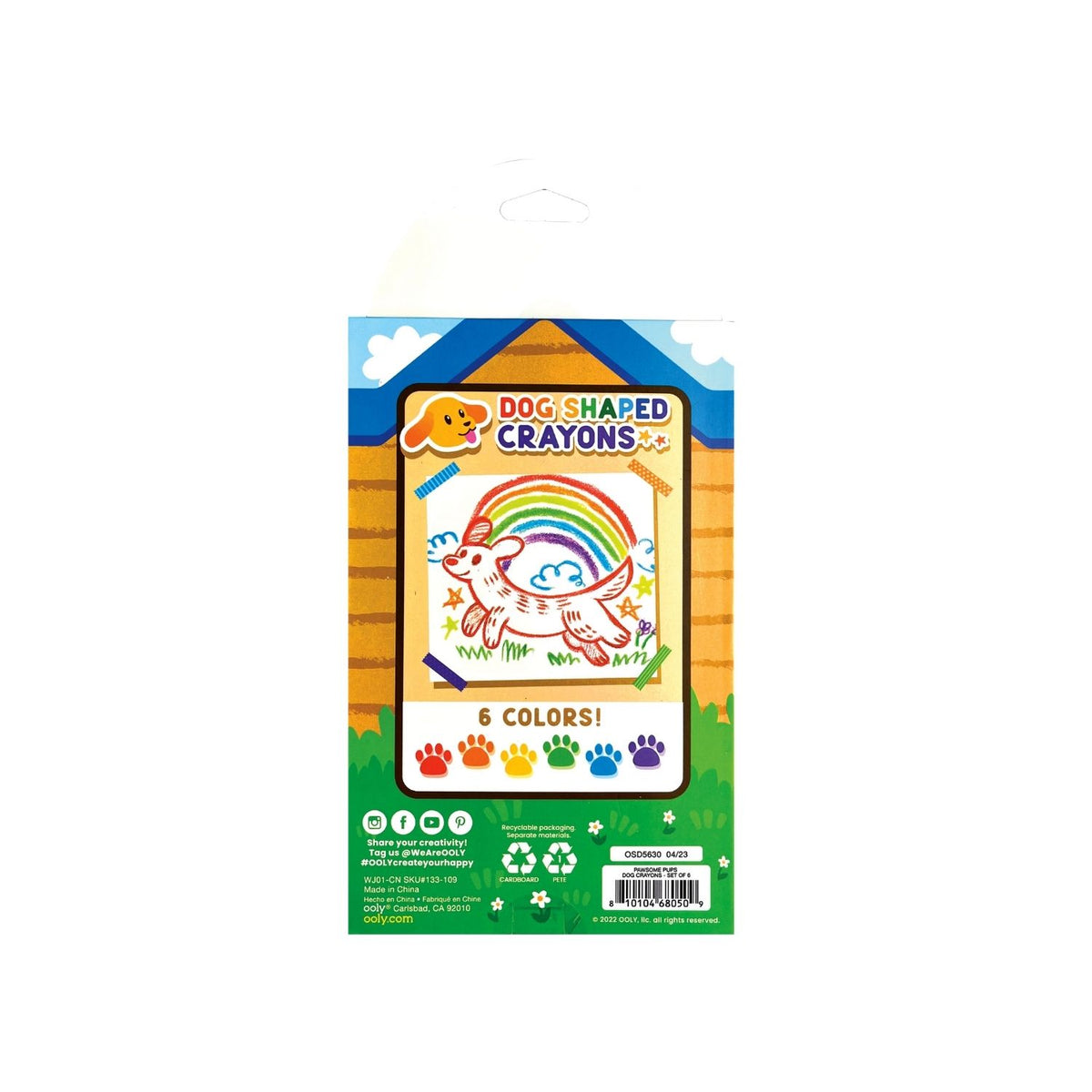 Pawsome Pups Dog Crayons - Set of 6