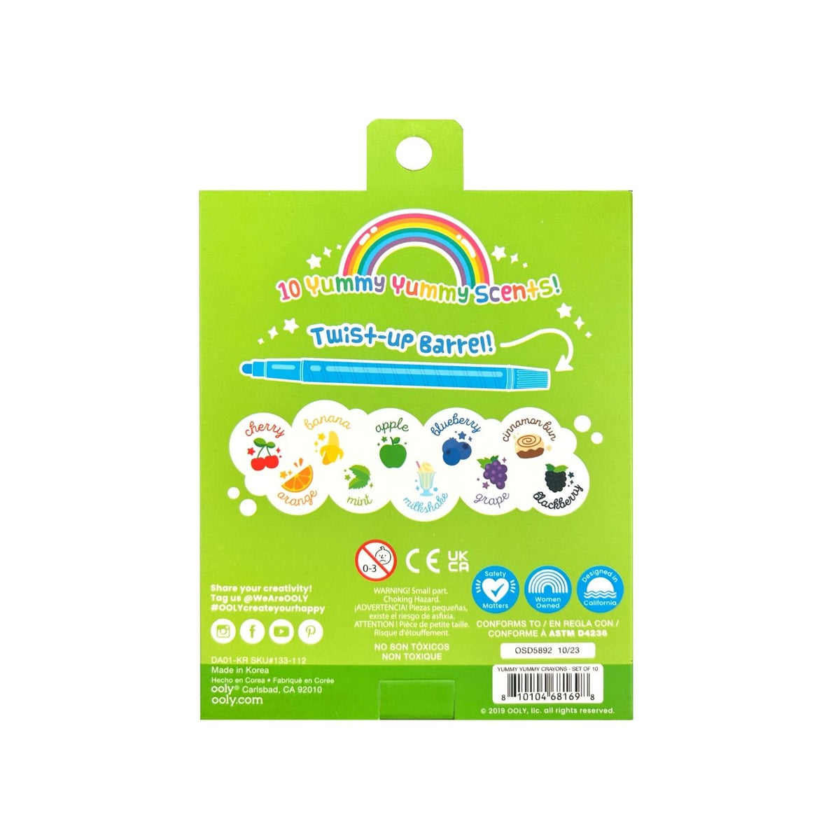 Yummy Yummy Scented Twist-Up Crayons - Set of 10