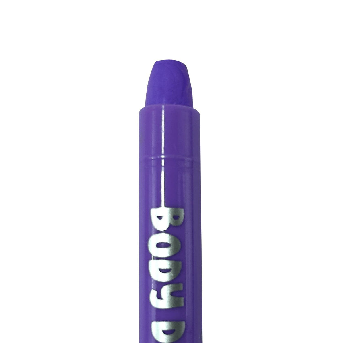 Purple body paint stick with &#39;BODY D&#39; branding on a white background