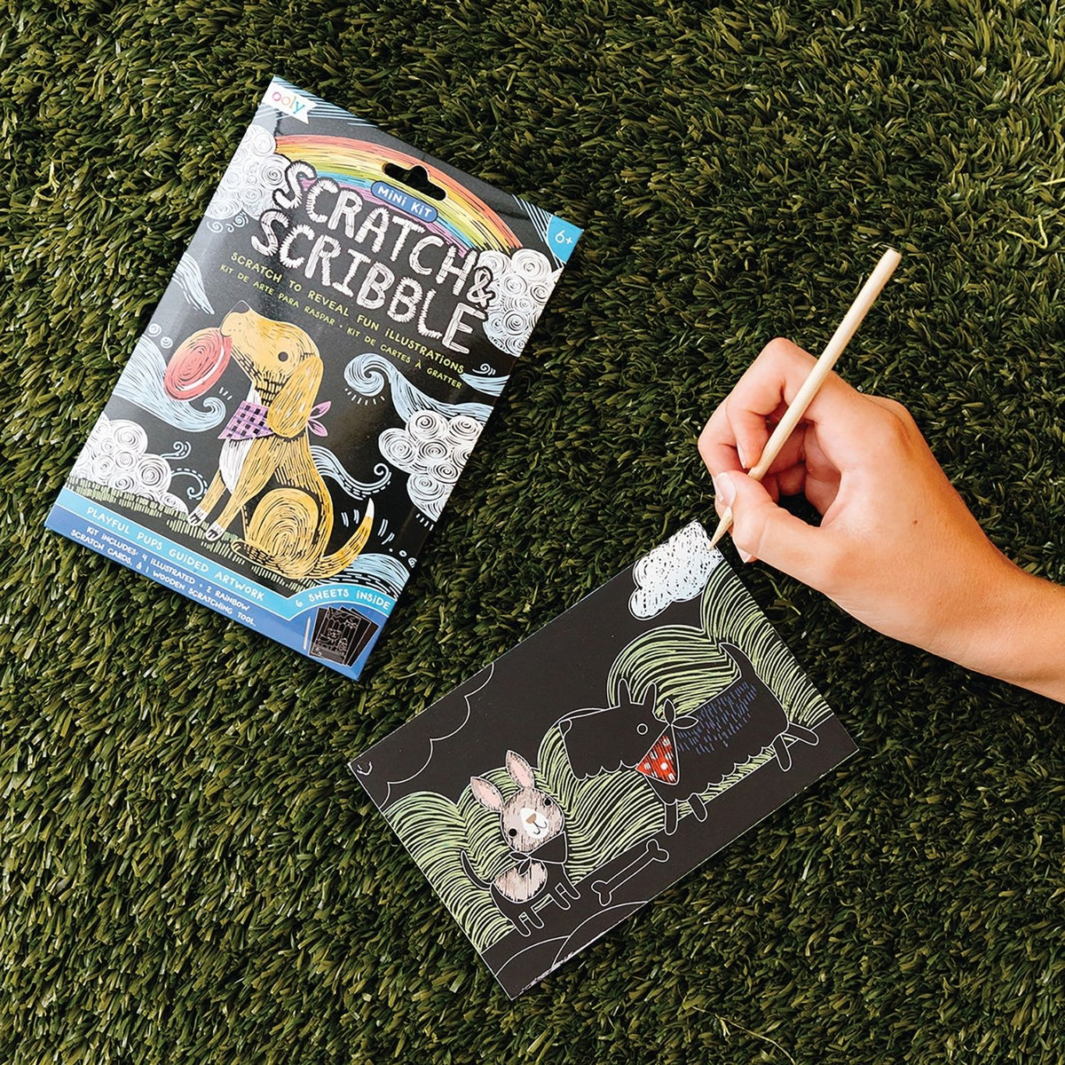 Mini Scratch &amp; Scribble Art Kit - Playful Pups