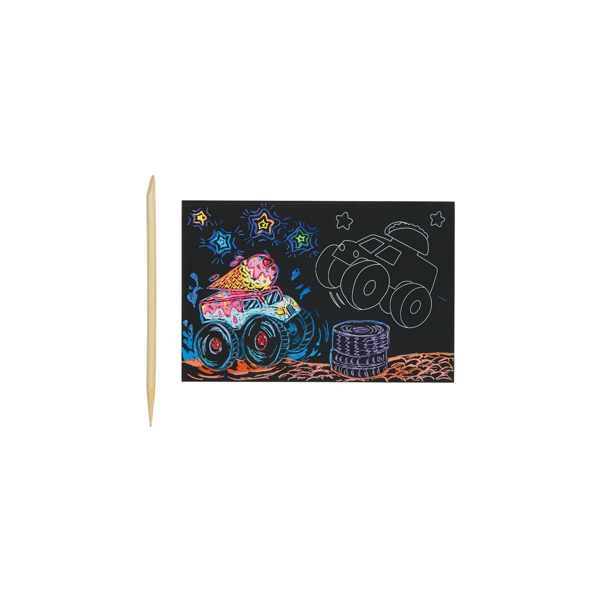 Mini Scratch &amp; Scribble Art Kit - Monster Truck