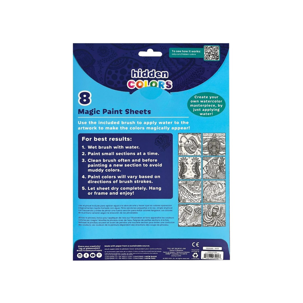 Hidden Colours Magic Paint Sheets - Magic Ocean