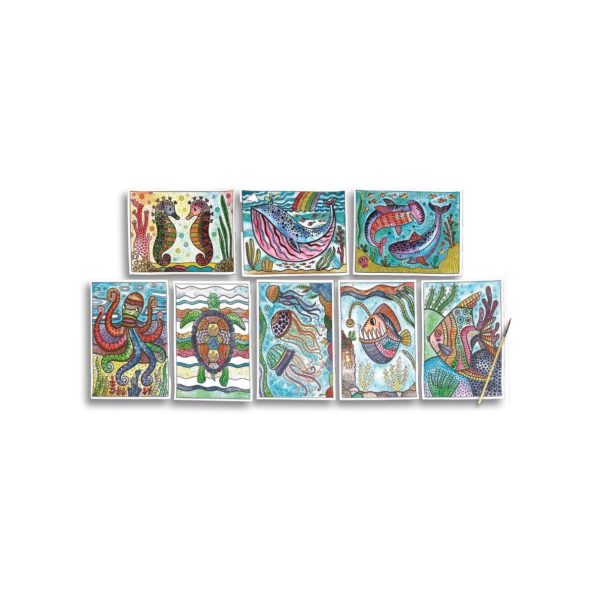 Hidden Colours Magic Paint Sheets - Magic Ocean