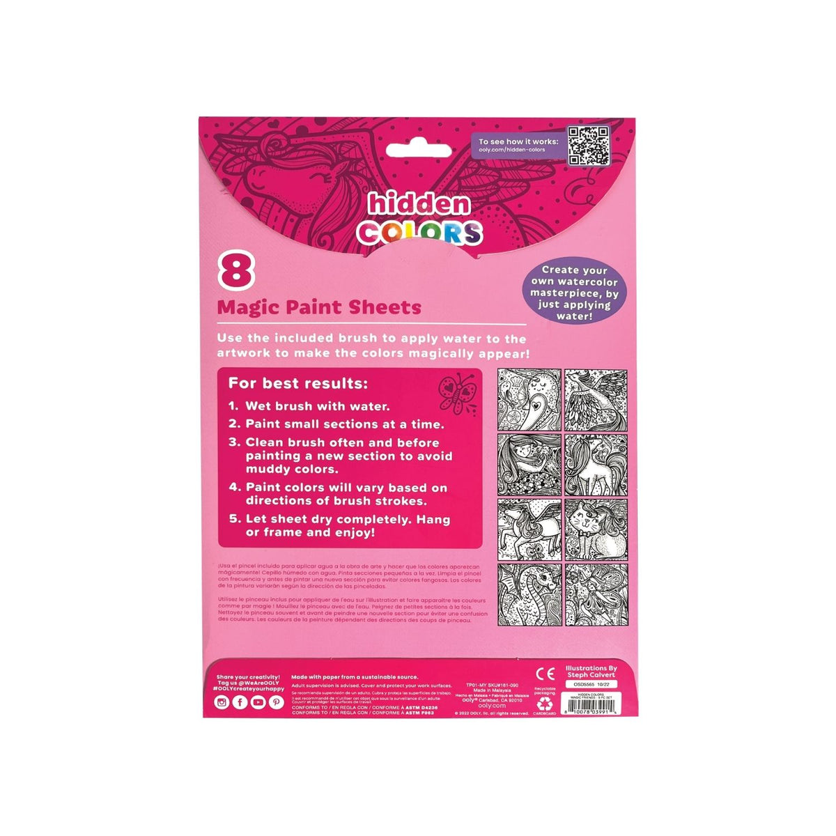 Hidden Colours Magic Paint Sheets - Magic Friends
