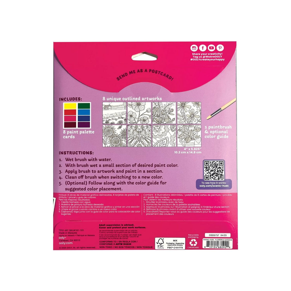 Scenic Hues DIY Watercolour Art Kit - Flowers &amp; Gardens