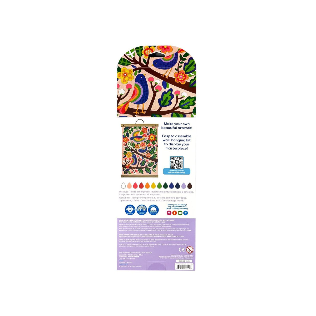Paintology Paint-By-Number Canvas Kit - Blue Birds