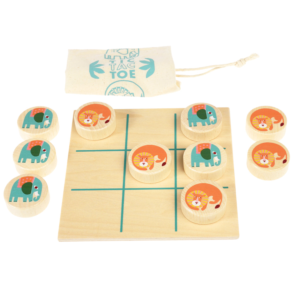 Wild Wonders wooden tic-tac-toe