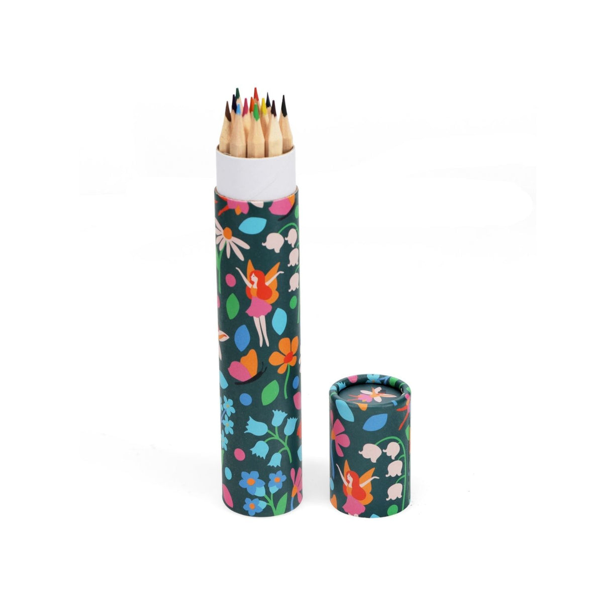 Long Tube Of Colouring Pencils - Fairies In The Garden