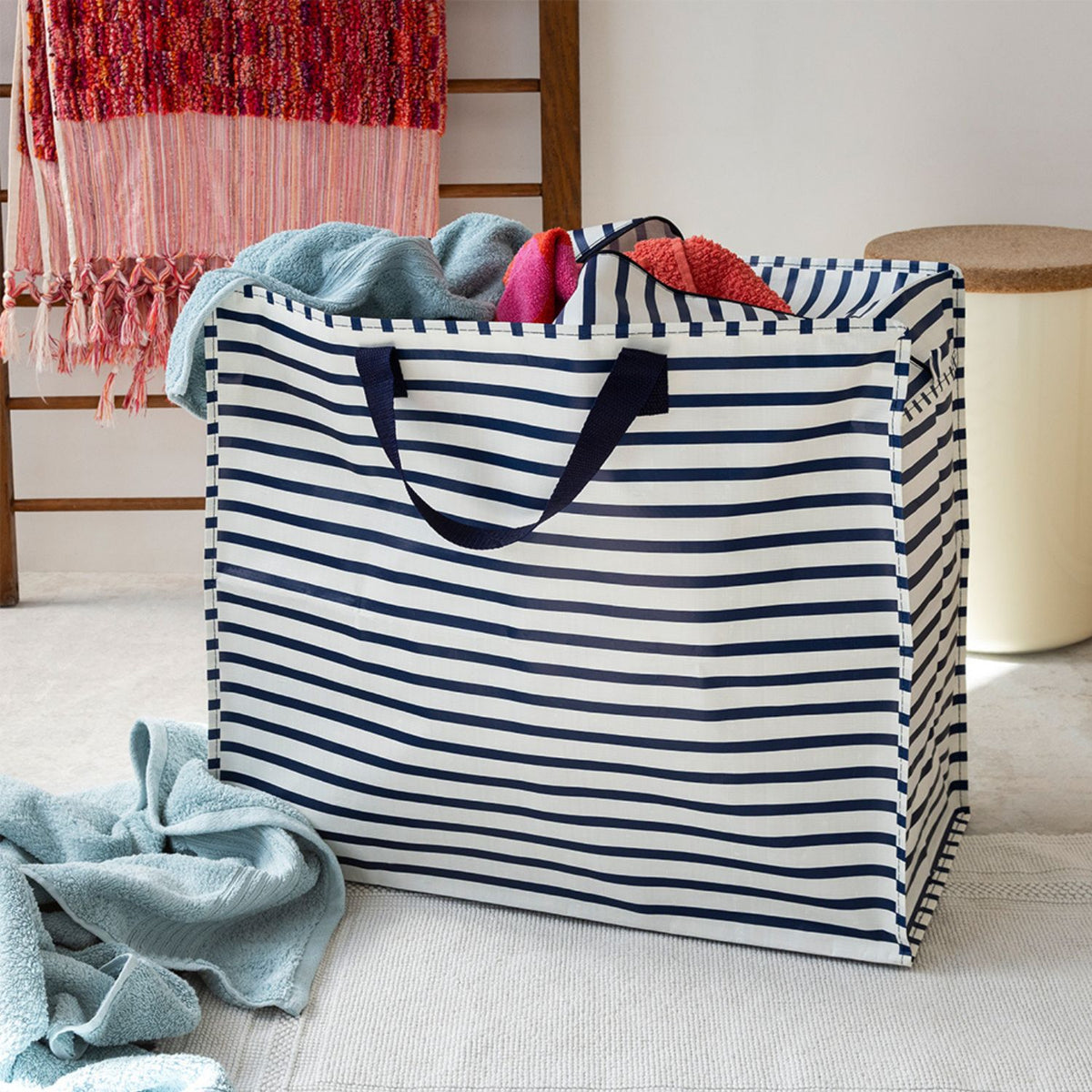Jumbo Storage Bag - Nautical Stripes