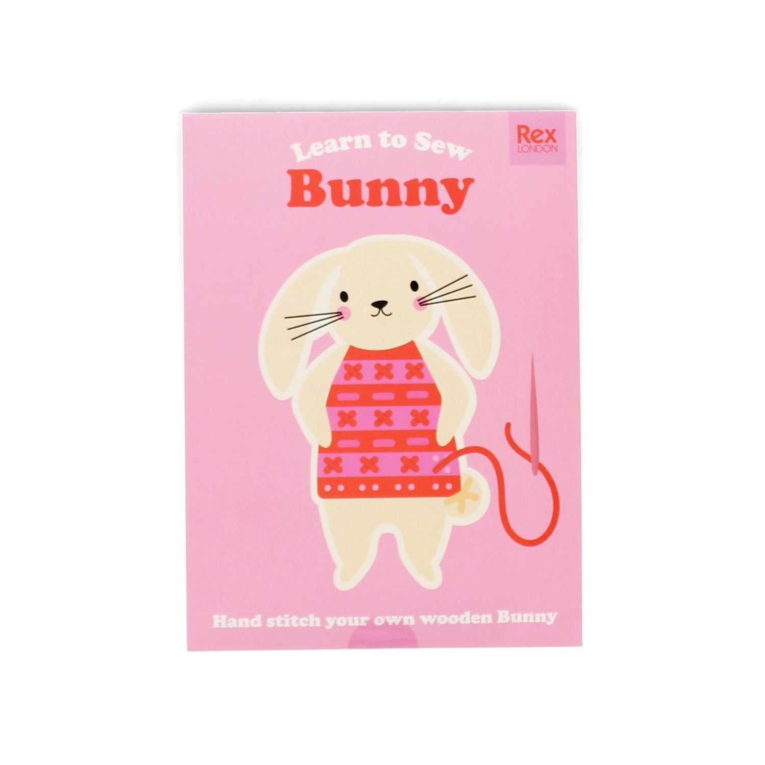 Spark a love for crafts with this children’s sewing kit. Includes a wooden-board bunny, plastic needle, and three yarn colours for fun, beginner-level stitching.