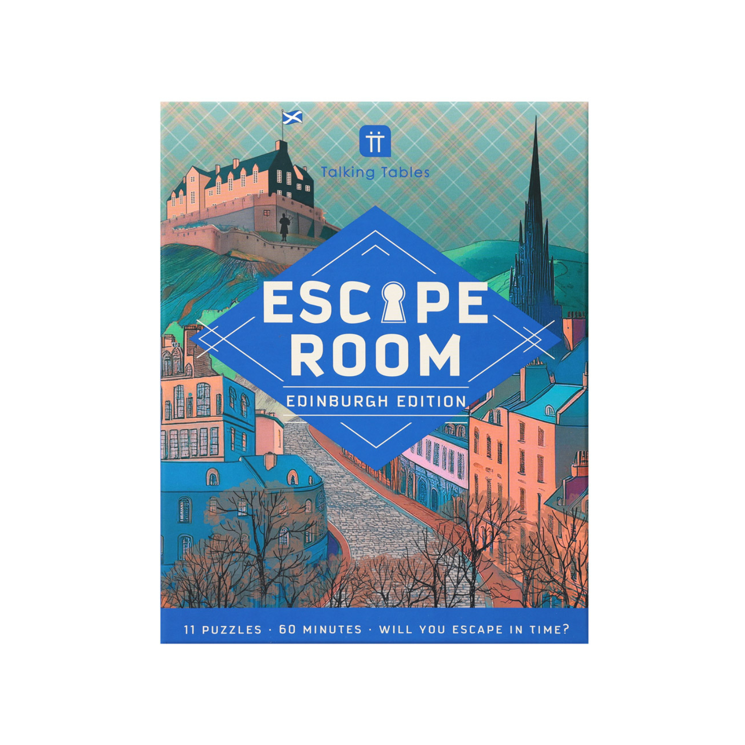 Escape Room Edinburgh Edition book cover with cityscape illustration