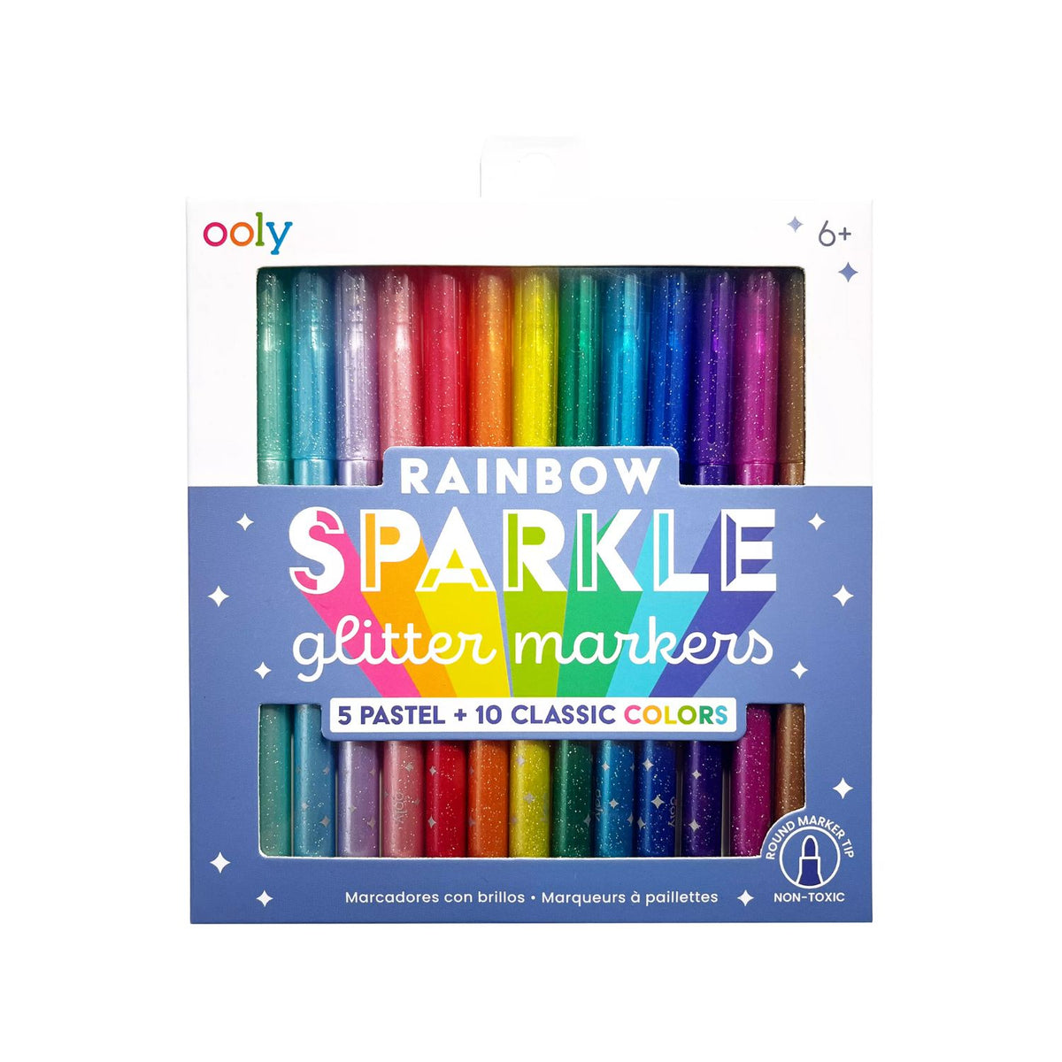 Rainbow Sparkle Glitter Markers - Set of 15
