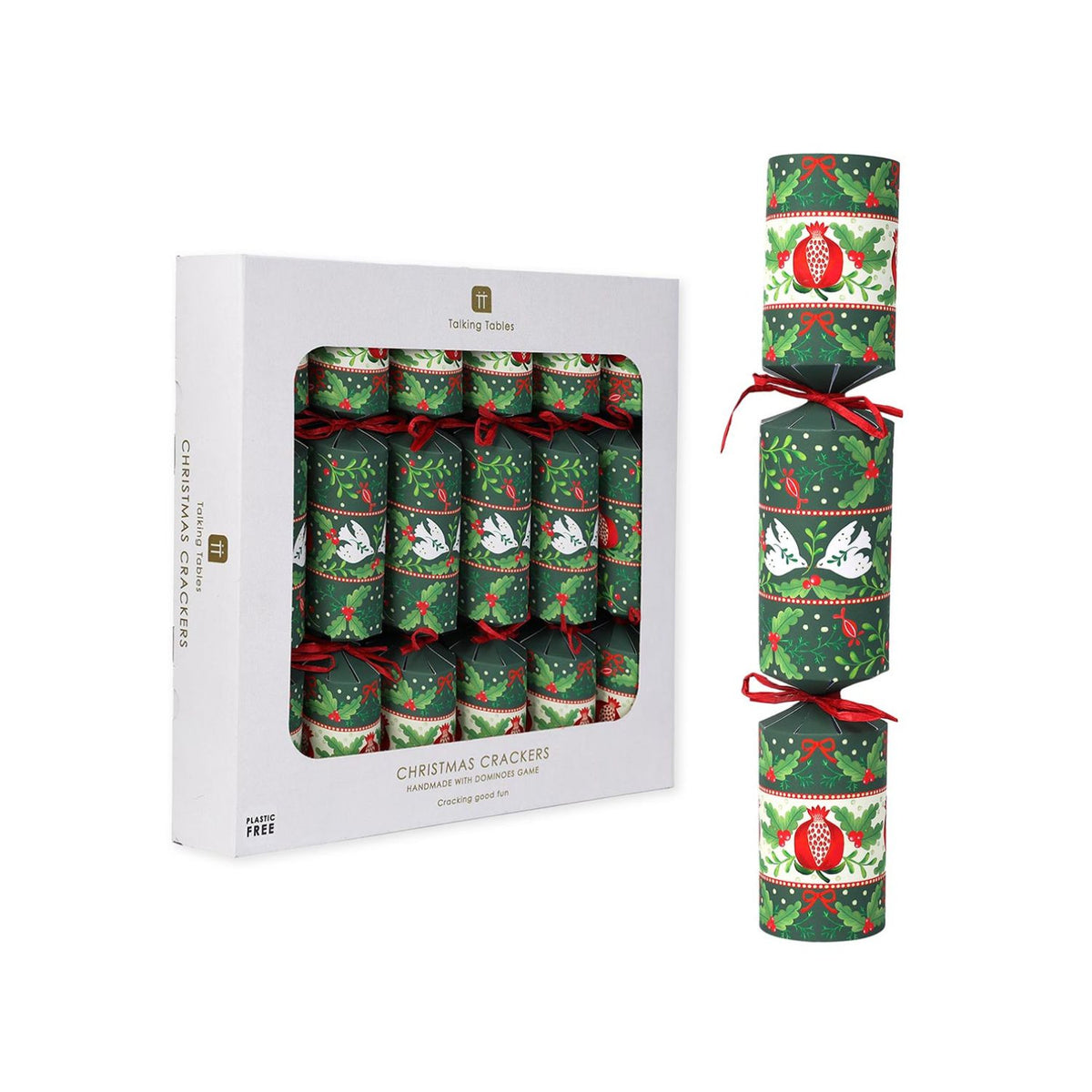 Folklore Green Christmas Crackers - 6 Pack