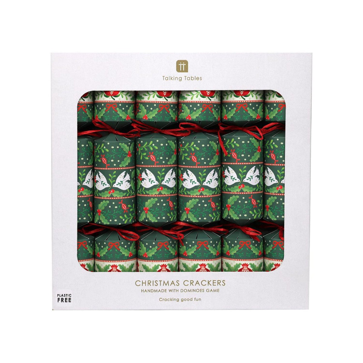 Folklore Green Christmas Crackers - 6 Pack
