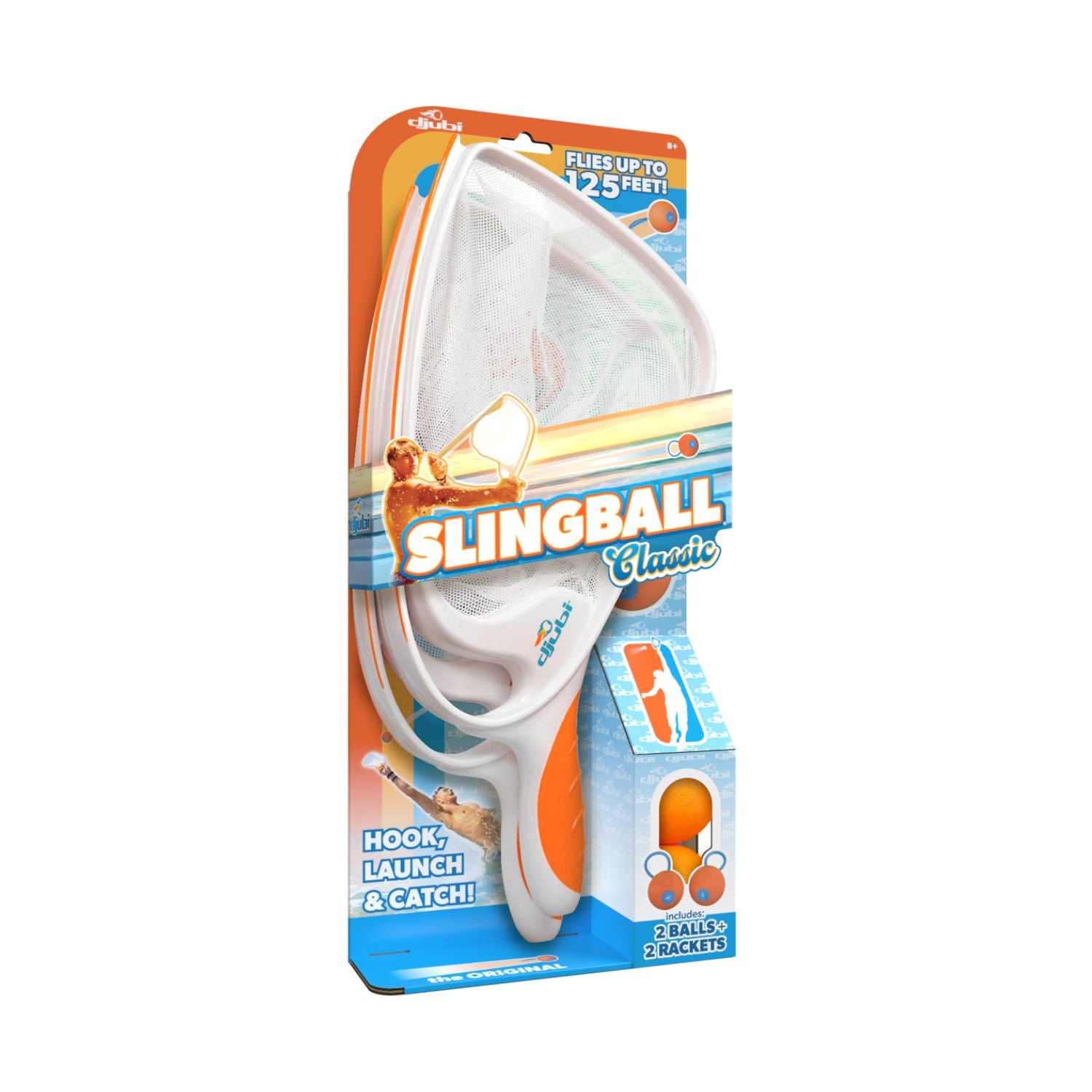 Slingball toy set with packaging on a white background