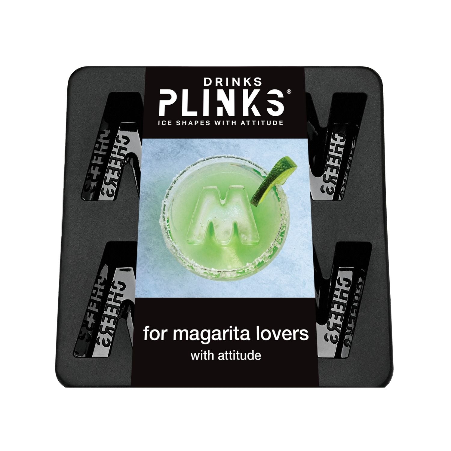 Close-up of an M shaped ice mould designed for both freezing and baking, featuring high-quality, BPA-free food-grade silicone.