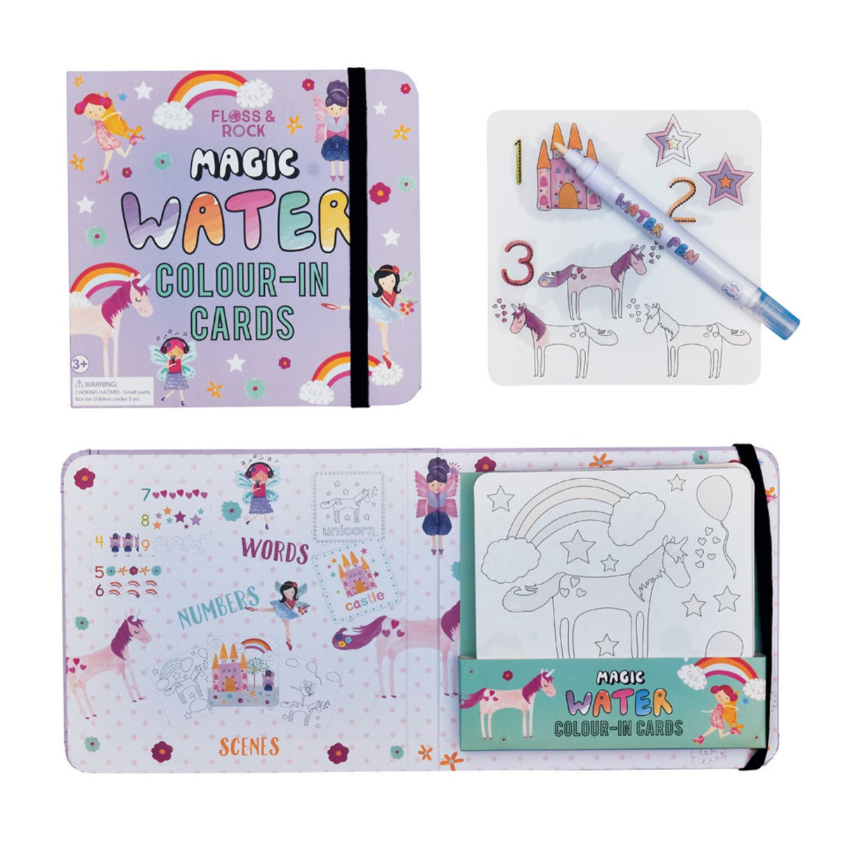 The perfect fairy-themed travel activity! These 10 reusable water colouring cards are completely mess-free—no ink, no stains. Ideal for planes, cars, and quiet play at home.
