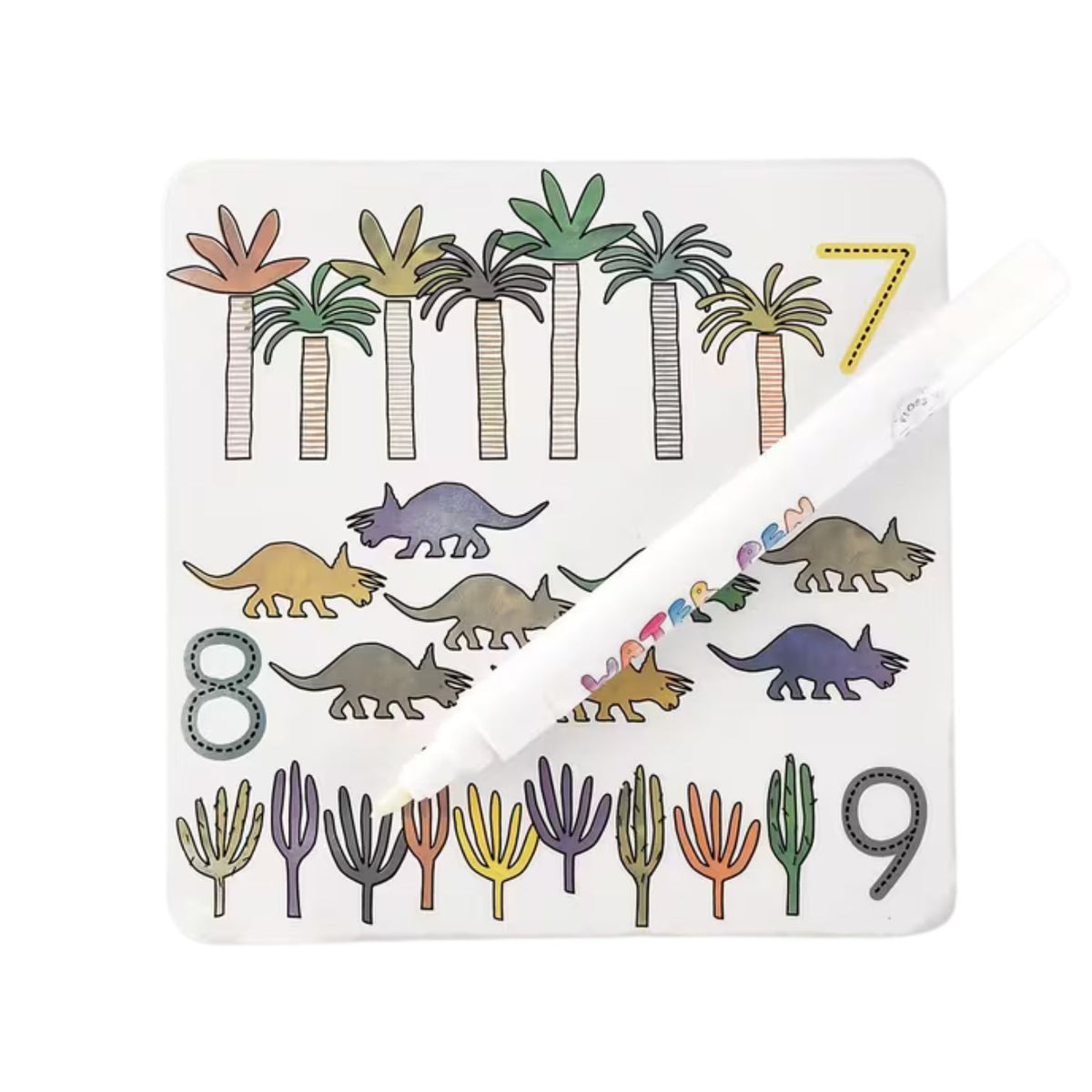 Roar into mess-free fun with these dinosaur magic water colouring cards! Reveal hidden T-Rex scenes using just water. The perfect stain-free travel toy for long car rides and flights