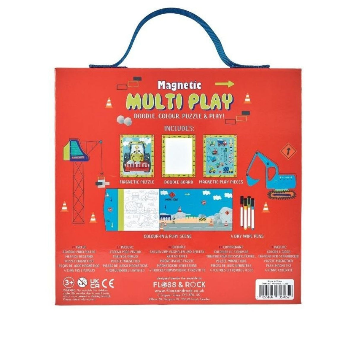 The perfect screen-free travel toy for young builders! This construction magnetic activity kit features a fold-flat design and carry handle, making it a lifesaver for flights and road trips.