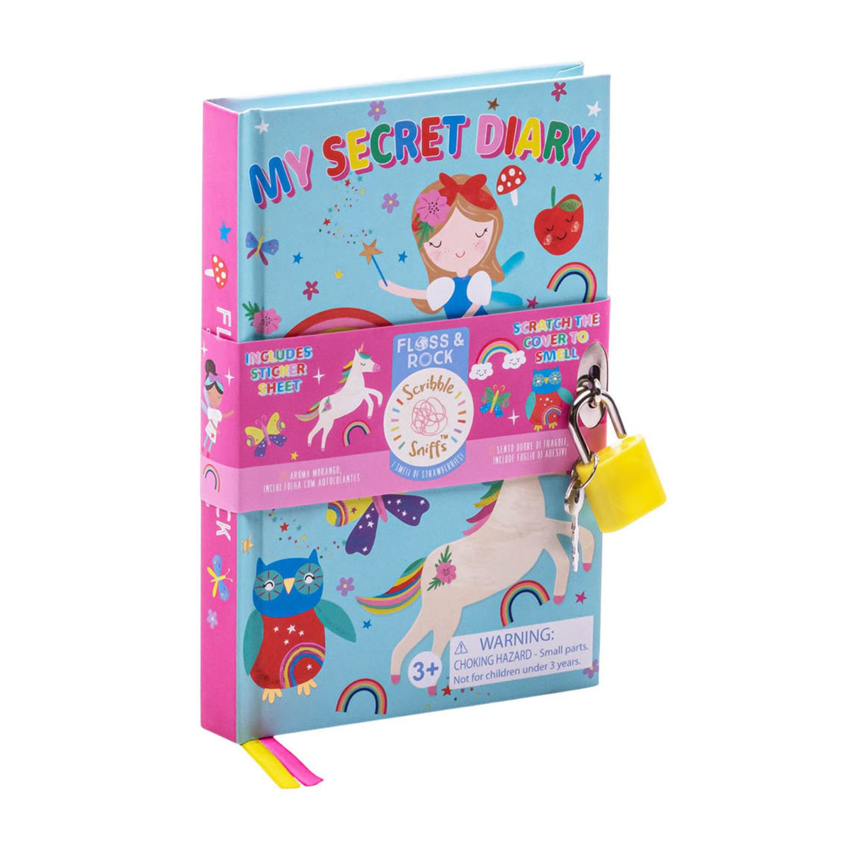 Colorful children's diary with unicorn and rainbow design 