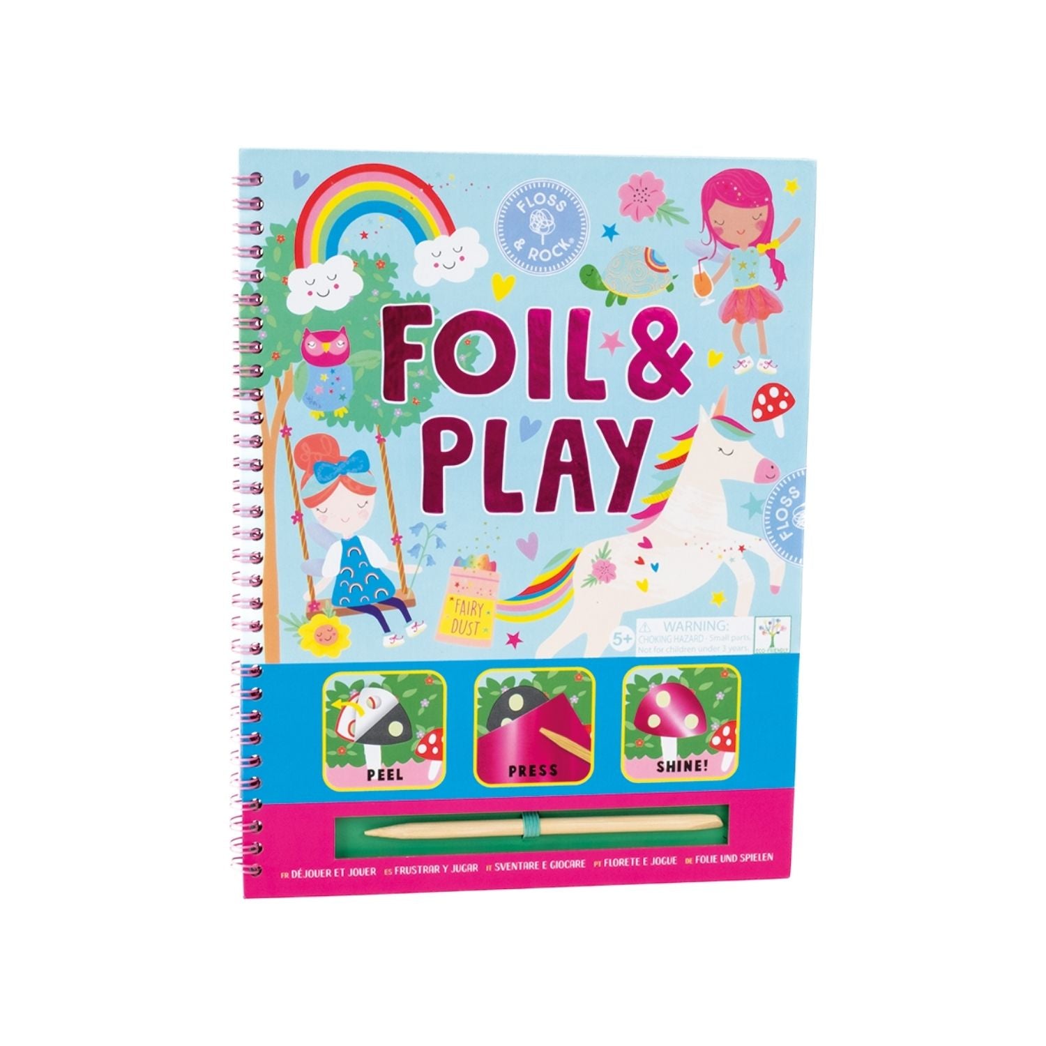 The perfect gift for unicorn lovers! This kids' foiling set develops fine motor skills through a satisfying peel-and-rub process. Includes 20 colourful foil sheets and a wooden stylus.