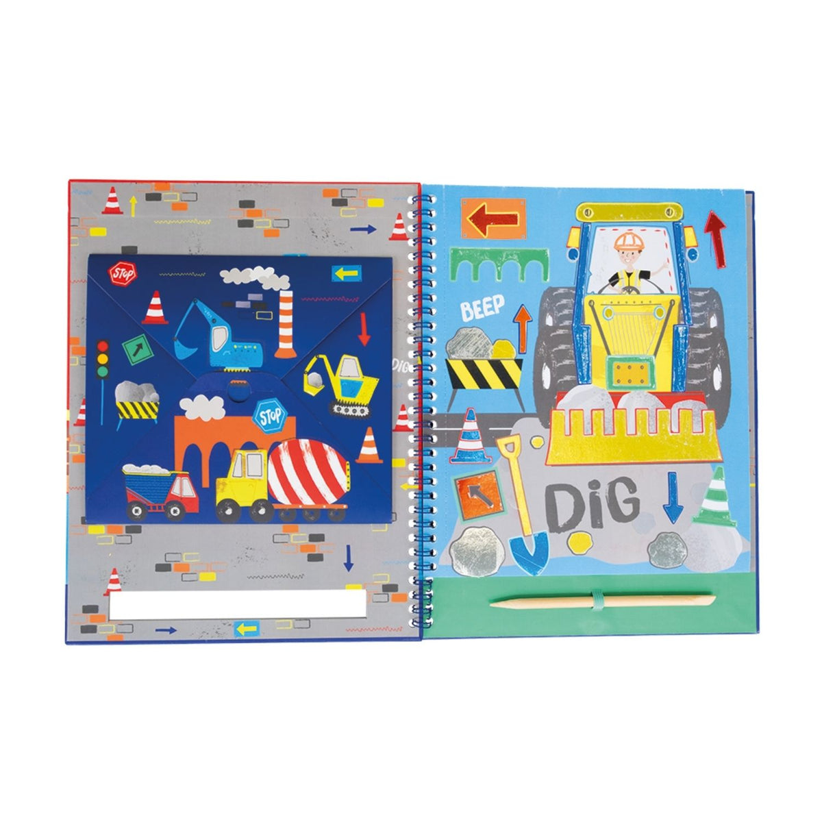 Develop fine motor skills with this engaging kids' construction foiling set. Includes 20 colourful sheets and a wooden stylus to create sparkling truck designs. An eco-friendly gift for tech-free fun.