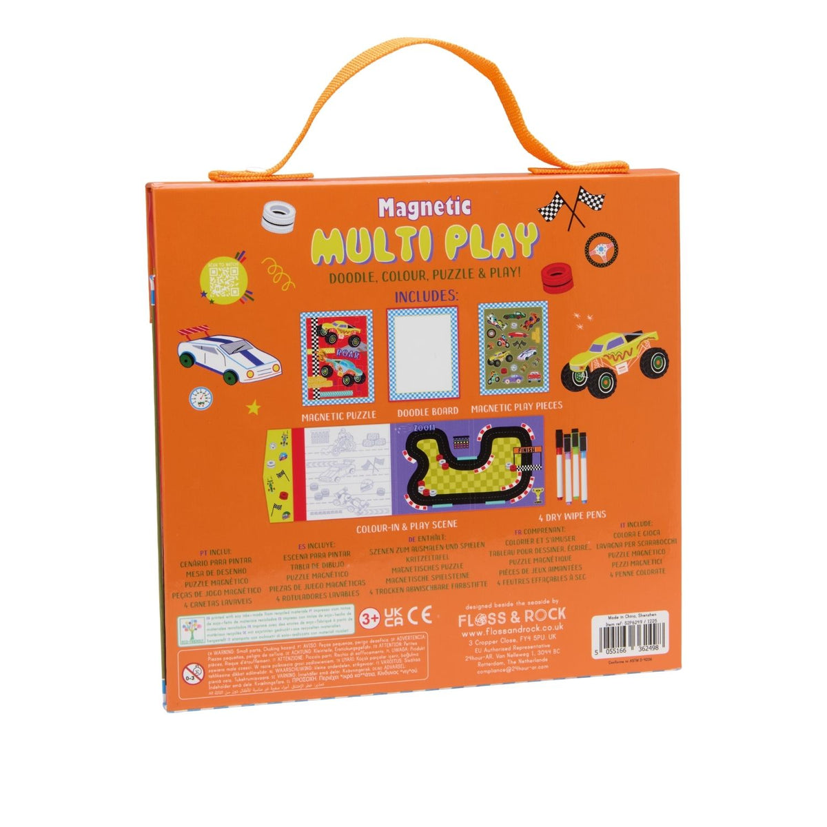 The ultimate screen-free travel toy! This magnetic car activity set features a fold-flat design and carry handle, making it perfect for road trips, flights, and cafés. For ages 3+.