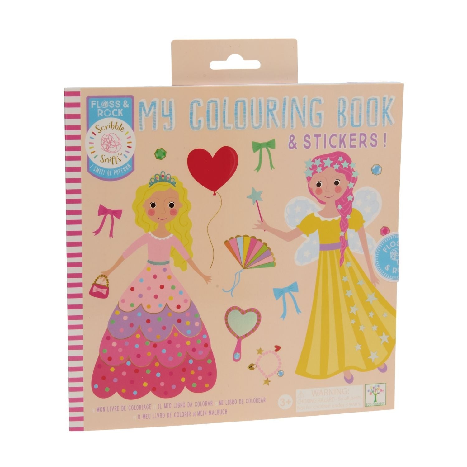 Make art time smell amazing! This popcorn scented, princess colouring book features a scratch-and-sniff cover, 12 fun pages, and a bonus sticker sheet. Eco-friendly fun for ages 3+.