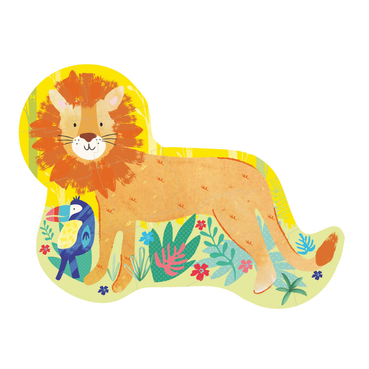 A challenging kids lion puzzle for little ones ready for the next level. Includes a shaped jigsaw and matching box for fun, educational play.