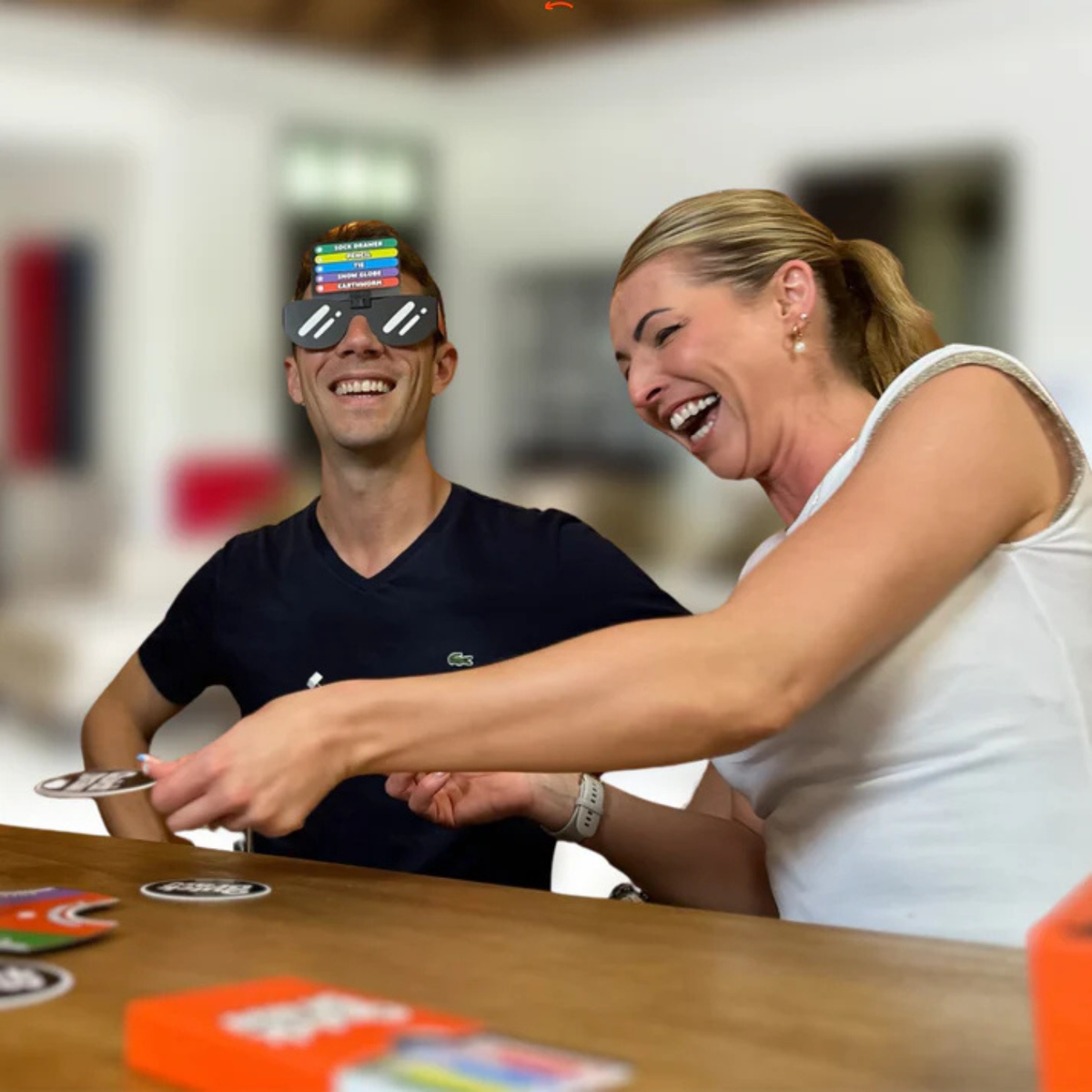 Looking for a unique gift? Quick Draw turns traditional drawing games on their head with a central spinner and blackout glasses. Compact, eco-friendly, and perfect for game nights on the go!