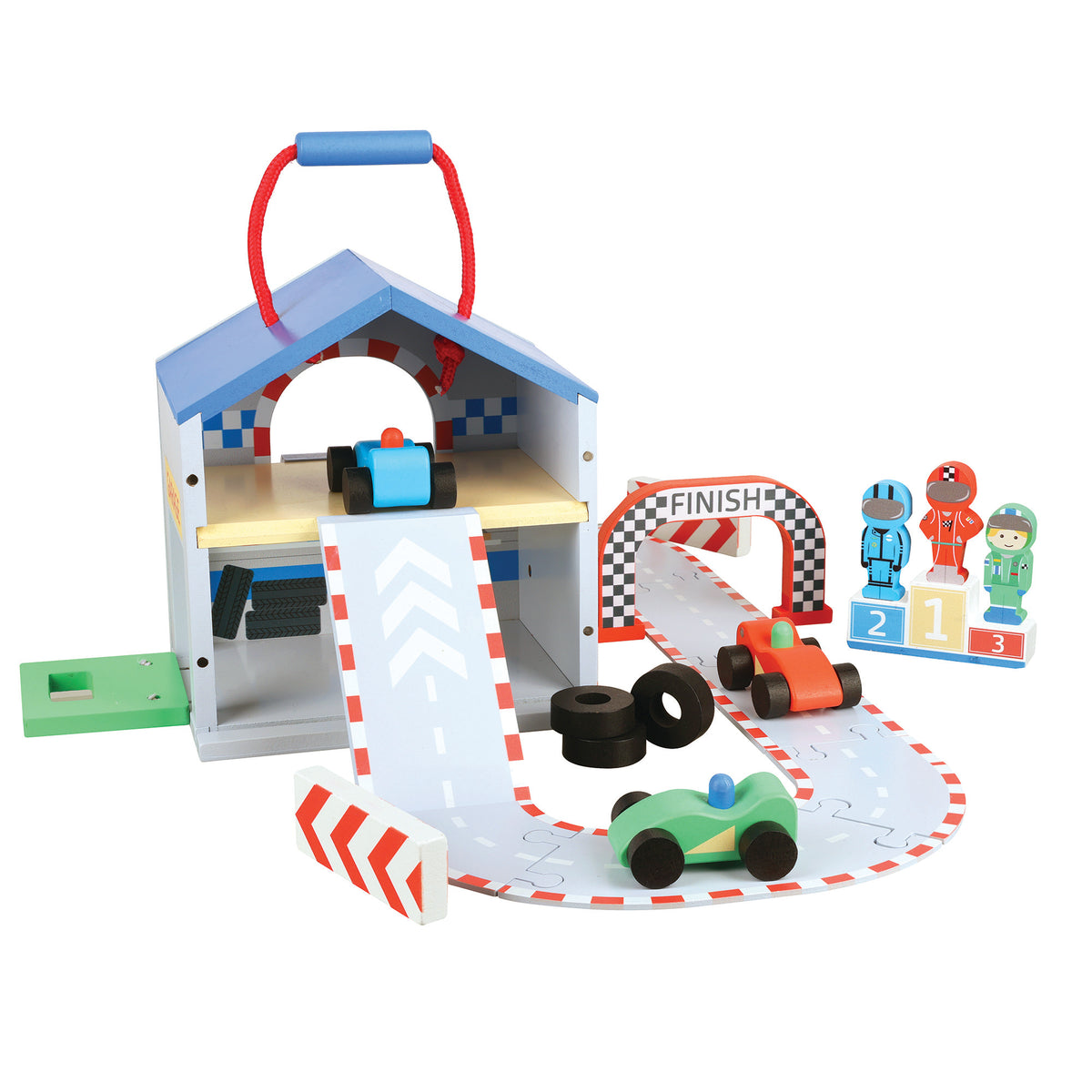 Orange Tree Toys - Wooden Racing Track Play Set