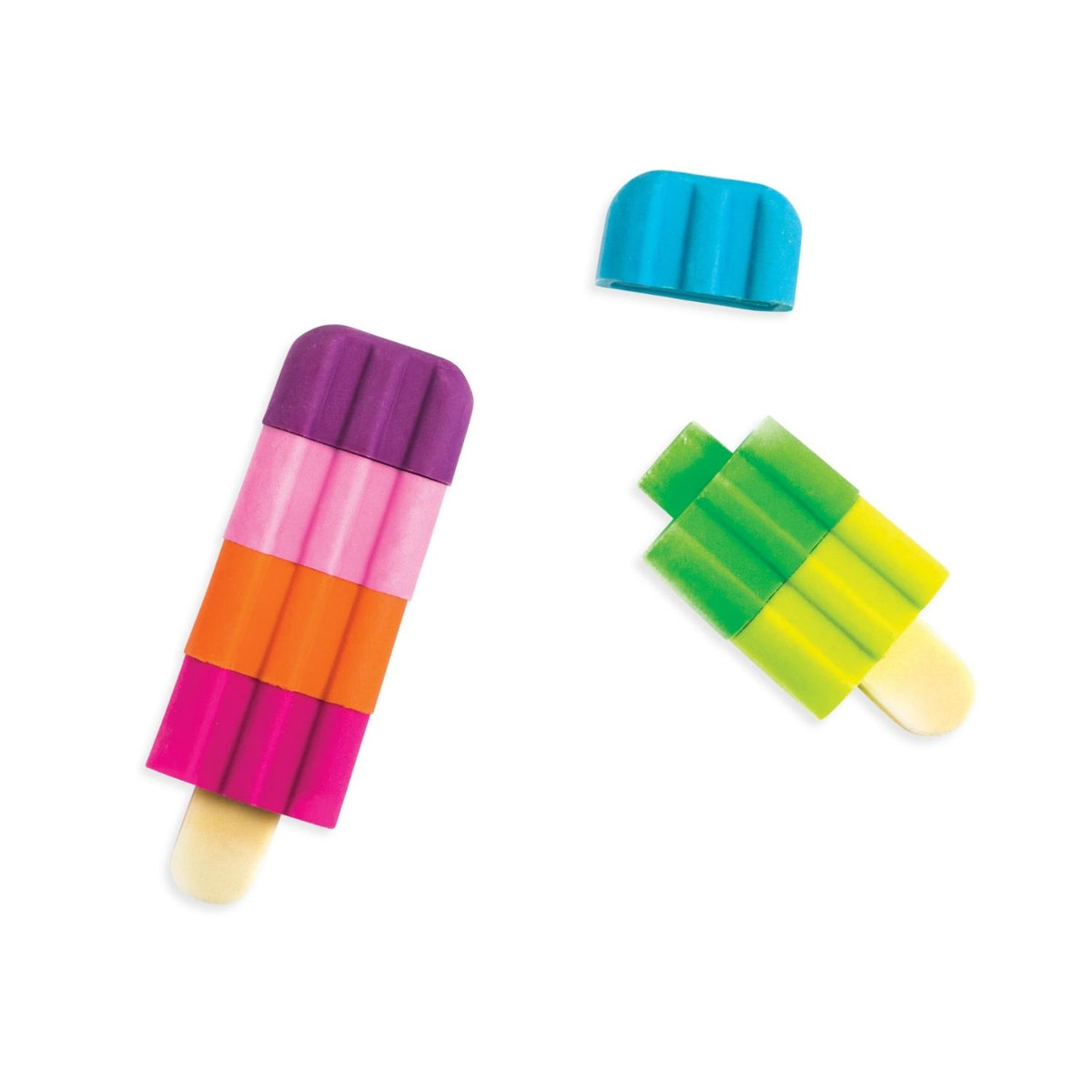 Colorful popsicle erasers that you can mix and max