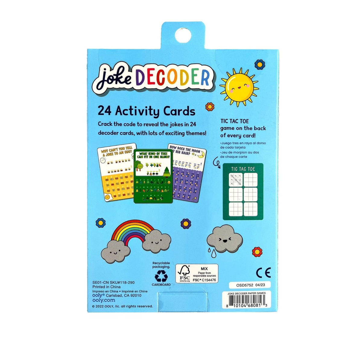 Joke Decoder activity card set packaging with colorful design on a white background