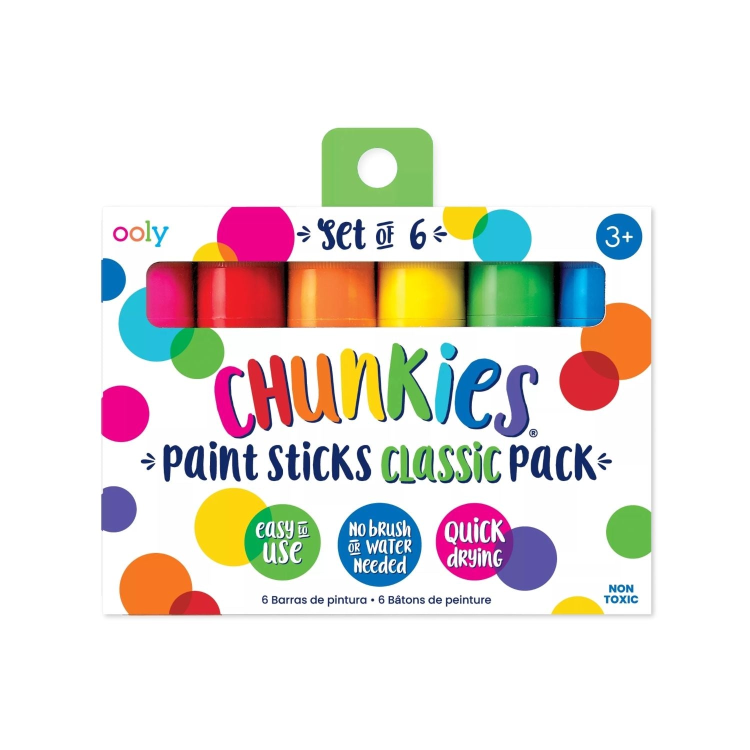 A classroom staple for a reason! 6 easy-grip paint sticks for toddlers and kids. Fast-drying, blendable, and no cleanup required. Great for school and home.