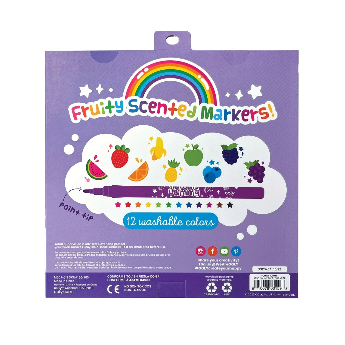Ooly - Yummy Yummy Scented Markers - Set of 12