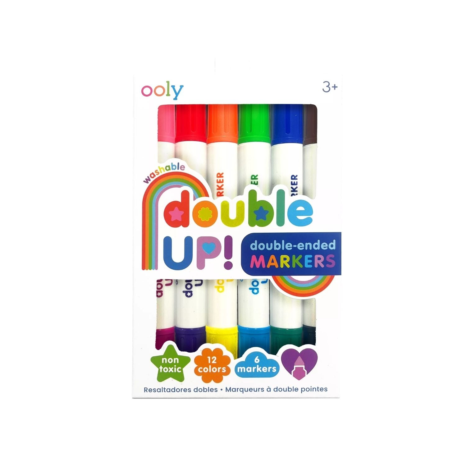 Double Up! Markers set featuring 6 dual-ended barrels in a clear retail pack