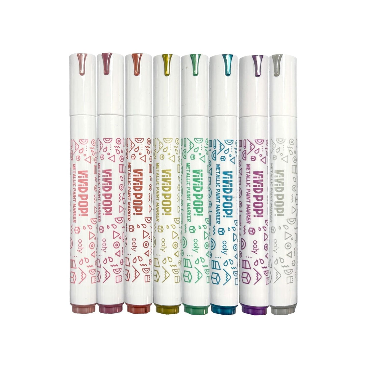 Ooly - Vivid Pop! Water Based Paint Markers Metallic - Set of 8