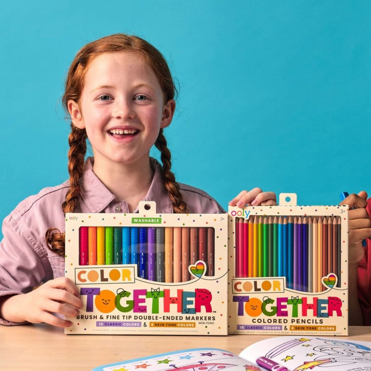 Comparison: A side-by-side of the Colour Together Collection of markers and coloured pencils