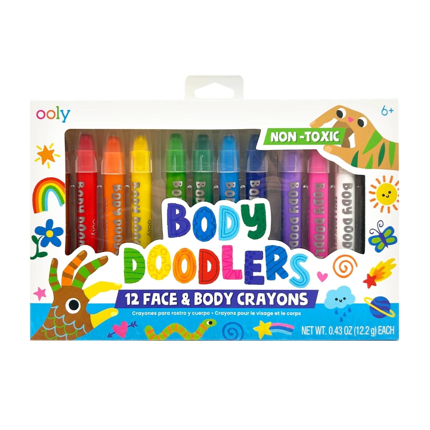 Packaging of Ooly Body Doodlers 12 Face & Body Crayons 