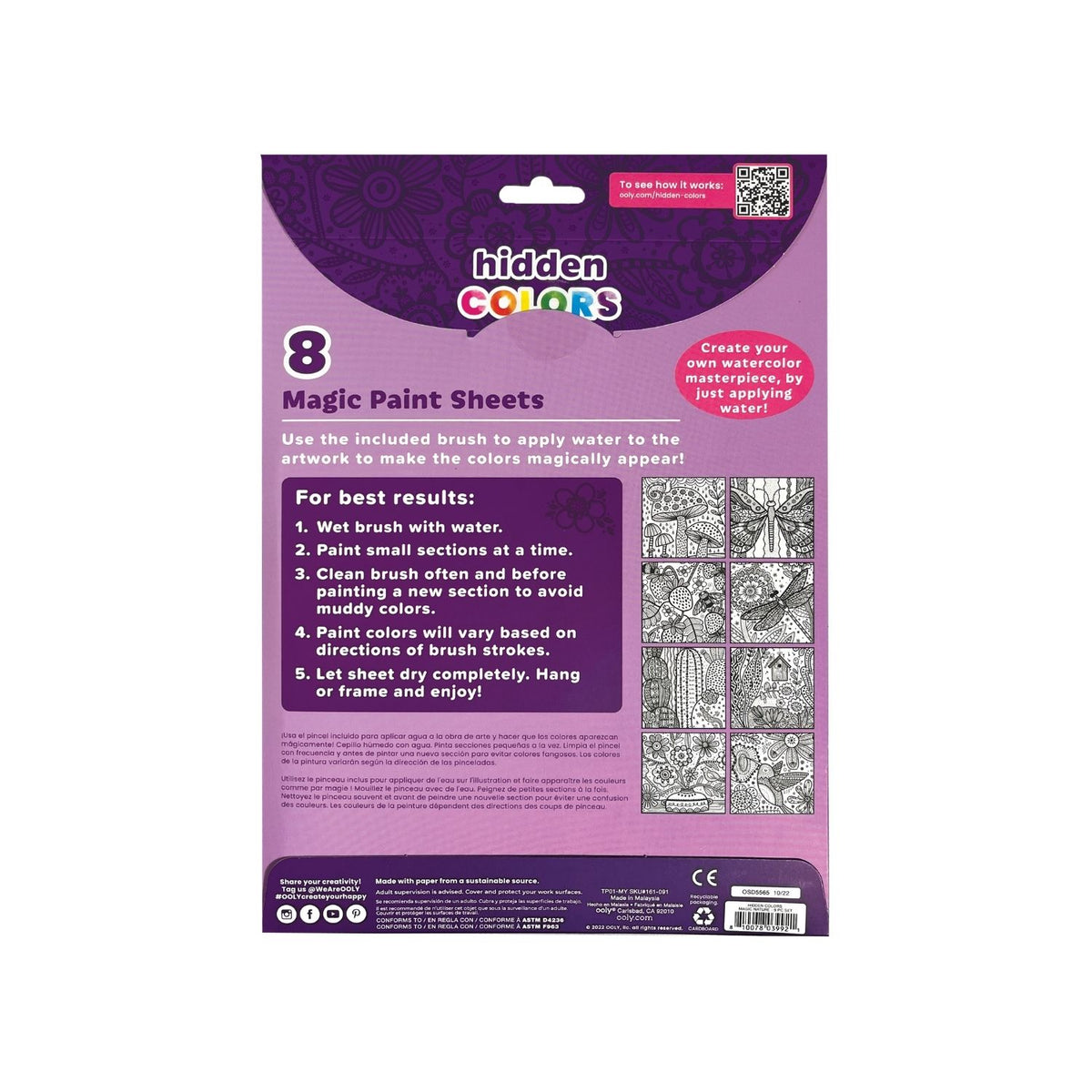 Ooly - Hidden Colours Magic Paint Sheets - Magic Nature